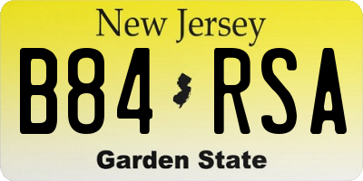 NJ license plate B84RSA