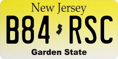 NJ license plate B84RSC
