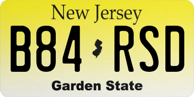 NJ license plate B84RSD