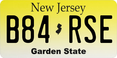 NJ license plate B84RSE