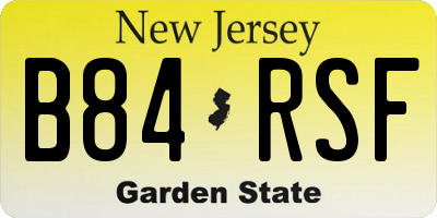 NJ license plate B84RSF