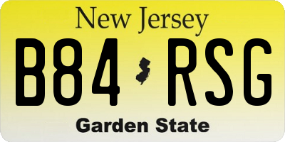 NJ license plate B84RSG