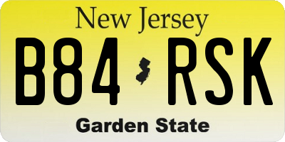 NJ license plate B84RSK