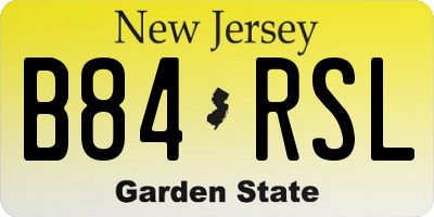 NJ license plate B84RSL