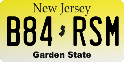 NJ license plate B84RSM