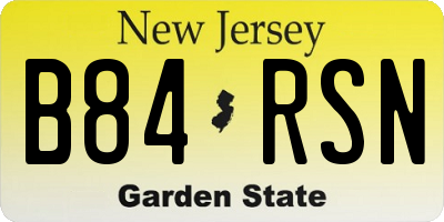 NJ license plate B84RSN