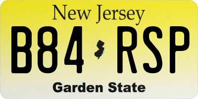 NJ license plate B84RSP