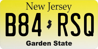 NJ license plate B84RSQ