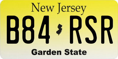 NJ license plate B84RSR
