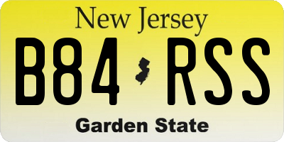 NJ license plate B84RSS
