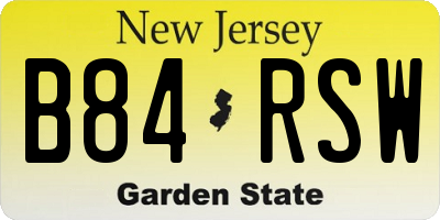 NJ license plate B84RSW