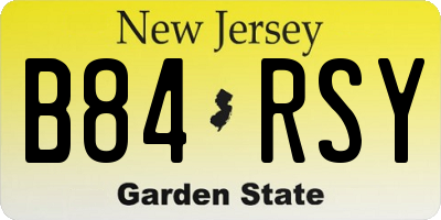 NJ license plate B84RSY