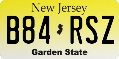 NJ license plate B84RSZ