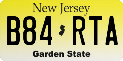 NJ license plate B84RTA