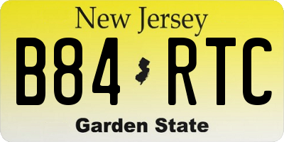 NJ license plate B84RTC