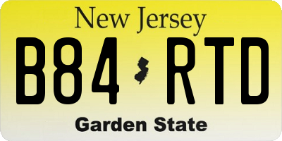 NJ license plate B84RTD