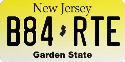 NJ license plate B84RTE