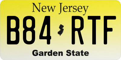 NJ license plate B84RTF