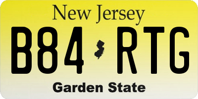 NJ license plate B84RTG