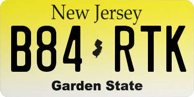 NJ license plate B84RTK