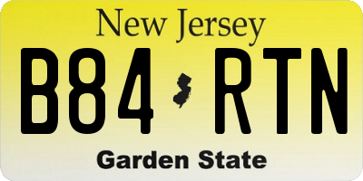 NJ license plate B84RTN