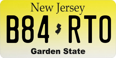 NJ license plate B84RTO