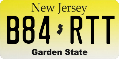 NJ license plate B84RTT