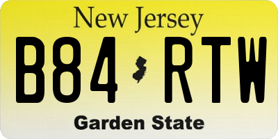 NJ license plate B84RTW