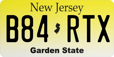 NJ license plate B84RTX