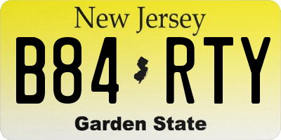 NJ license plate B84RTY