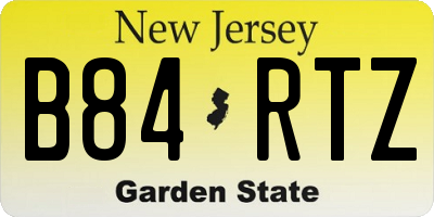 NJ license plate B84RTZ