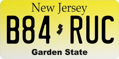 NJ license plate B84RUC