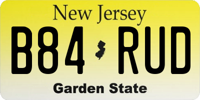 NJ license plate B84RUD