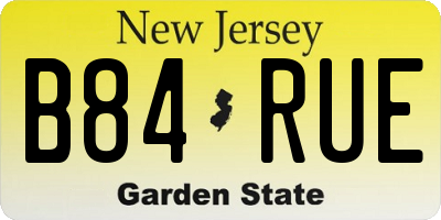 NJ license plate B84RUE