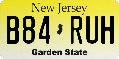 NJ license plate B84RUH