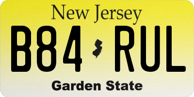 NJ license plate B84RUL