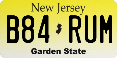 NJ license plate B84RUM