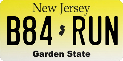 NJ license plate B84RUN