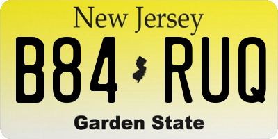 NJ license plate B84RUQ