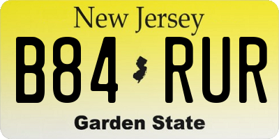 NJ license plate B84RUR