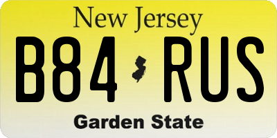 NJ license plate B84RUS