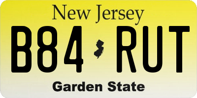 NJ license plate B84RUT