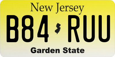 NJ license plate B84RUU