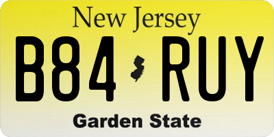 NJ license plate B84RUY