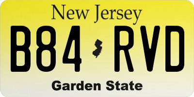 NJ license plate B84RVD