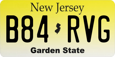 NJ license plate B84RVG