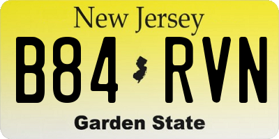 NJ license plate B84RVN