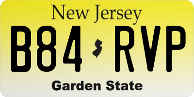 NJ license plate B84RVP