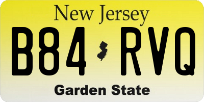NJ license plate B84RVQ