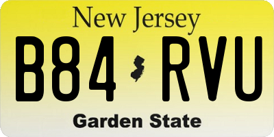NJ license plate B84RVU